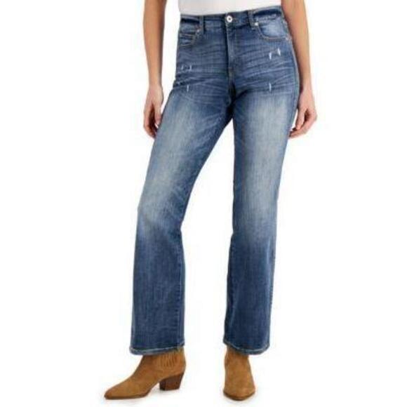 INC International Concepts Elizabeth Curvy Bootcut Jeans Kandace Wash 2/26 - Picture 1 of 1
